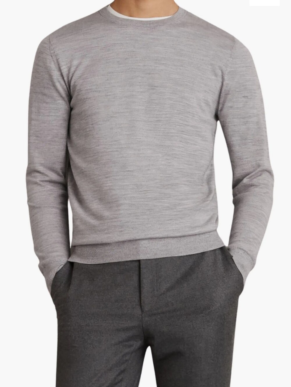 Reiss Light Gray Crewneck Sweater